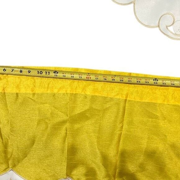 Yellow Rose Melody 3 pc Kitchen Cafe Curtain Set Swag Tier Set Embroidery GOHD - Picture 9 of 13